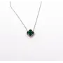 Колье клевер с малахитом Maxi Silver 9368 SE 40-45 см Серебристый