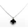 Колье клевер с ониксом Maxi Silver 9279 SE 40-43 см Серебристо-черный