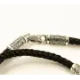 Шелковый шнурок с ликами святых Maxi Silver 9122 SE 55 см Серебристо-черный