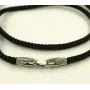 Шовковий ремінець на шию зі змією Maxi Silver 8833 SE One Size Сріблясто-чорний