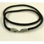 Шовковий ремінець на шию зі змією Maxi Silver 8833 SE One Size Сріблясто-чорний