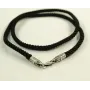 Шелковый ремешок на шею с крокодилом Maxi Silver 8827 SE One Size Серебристо-черный