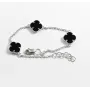 Браслет клевер с ониксом Maxi Silver 9506 SE 17-20.5 см Серебристо-черный