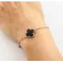 Браслет Клевер с ониксом Maxi Silver 9447 SE 17-20.5 см Серебристо-черный
