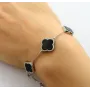 Браслет клевер с ониксом Maxi Silver 9424 SE 17-21 см Серебристо-черный