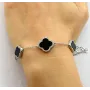 Браслет клевер с ониксом Maxi Silver 9424 SE 17-21 см Серебристо-черный