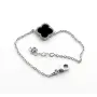 Браслет Конюшина з оніксом Maxi Silver 9423 SE 17-20.5 см Сріблясто-чорний