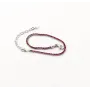 Тенісний браслет камінням Maxi Silver 9364 SE 16-21 см Сріблясто-червоний