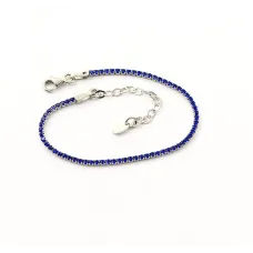 Браслет з синім камінням Maxi Silver 9362 SE 16-21 см Сріблясто-синій
