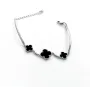 Женский браслет клевер с ониксом Maxi Silver 9316 SE 16-21 см Серебристо-черный
