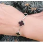 Женский браслет клевер с ониксом Maxi Silver 9316 SE 16-21 см Серебристо-черный