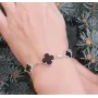 Женский браслет клевер с ониксом Maxi Silver 9316 SE 16-21 см Серебристо-черный