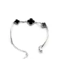 Женский браслет клевер с ониксом Maxi Silver 9316 SE 16-21 см Серебристо-черный