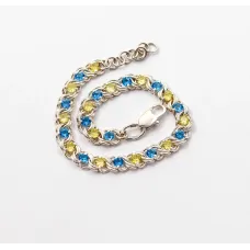 Браслет з камінням Maxi Silver 9255 SE 18-20 см Синьо-жовтий