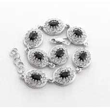 Регульований браслет Maxi Silver 8806 SE 17.5-20.5 см Чорно-сріблястий