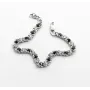 Браслет арабский бисмарк с камнями Maxi Silver 8017/1 SE 18-20 см Черно-серебристый