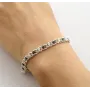 Браслет арабский бисмарк с камнями Maxi Silver 8017/1 SE 18-20 см Черно-серебристый