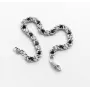 Браслет арабский бисмарк с камнями Maxi Silver 8017/1 SE 16-18 см Черно-серебристый