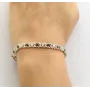 Браслет арабский бисмарк с камнями Maxi Silver 8017/1 SE 16-18 см Черно-серебристый