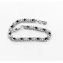 Браслет арабский бисмарк с камнями Maxi Silver 8017/1 SE 16-18 см Черно-серебристый