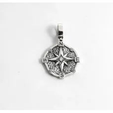 Кулон компас троянда вітрів Maxi Silver 9562 2.7 см Сріблястий