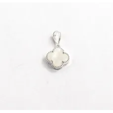 Кулон конюшина з перламутром Maxi Silver 9495 1.1 см Сріблястий