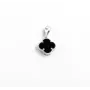 Кулон конюшина з оніксом Maxi Silver 9494 1.1 см Сріблясто-чорний