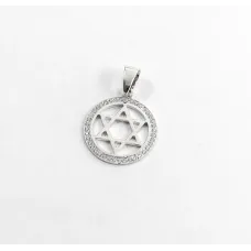 Підвіска оберіг зірка Давида з фіанітами Maxi Silver 9575 2.3 см Сріблястий Підвіска оберіг зірка Давида з фіанітами Maxi Silver 9575 2.3 см Сріблястий