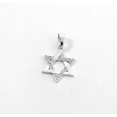 Кулон зірка Давида з фіанітами Maxi Silver 9574 2.2 см Сріблястий