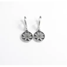 Серьги оберег алатырь Maxi Silver 9539 1.5х3 см Серебристый
