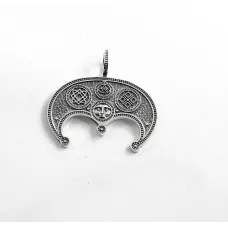 Кулон лунниця з оберегами Maxi Silver 9504 4.2 см Сріблястий