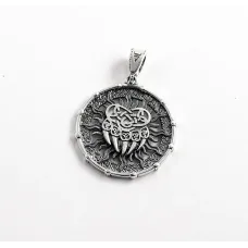 Подвеска оберег Велеса лапа медведя Maxi Silver 9503 2.8 см Серебристый