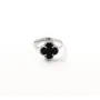Кольцо клевер с ониксом Maxi Silver 9397 SE 19.0 Черно-серебристый