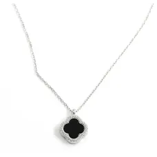Кольє конюшина з Оніксом Maxi Silver 9367 SE 40-45 см Сріблясто-чорний