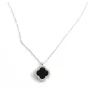 Колье клевер с Ониксом Maxi Silver 9367 SE 40-45 см Серебристо-черный
