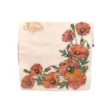 Салфетки La Fleur Маковое поле 33х33 см 16 шт Разноцветный (20981)