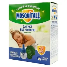 Електрофумігатор з рідиною від комарів Mosquitall Ніжний захист для дітей 45 ночей 30 мл (4820185021296)