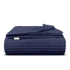 Плед покривало вафельне COSAS Denim Greek Waffle 110х140 см Темно-синій Плед покривало вафельне COSAS Denim Greek Waffle 110х140 см Темно-синій