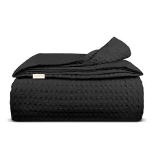Плед покривало COSAS Black Waffle Weave 240х260 см Чорний Плед покривало COSAS Black Waffle Weave 240х260 см Чорний