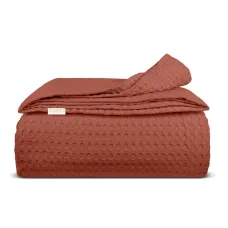 Плед покривало COSAS Сinnamon Waffle Weave 240х260 см Коричневий Плед покривало COSAS Сinnamon Waffle Weave 240х260 см Коричневий