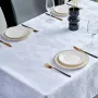 Жакардова скатертина Leeseph 130х180 см Білий (LE003)