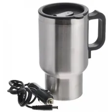 Автомобільний термокухоль із підігрівом No Brand Electric Mug 350 мл Сріблястий (2104619115)