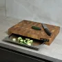 Обробна дошка з гастроємністю Gorillas BBQ 40х30х6 см Коричневий (DS7)