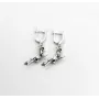 Сережки відьма на мітлі з чорнінням Maxi Silver 9604 3.5x2 см Сріблястий (89604)