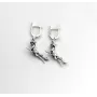 Сережки відьма на мітлі з чорнінням Maxi Silver 9604 3.5x2 см Сріблястий (89604)