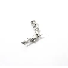 Кулон відьма на мітлі Maxi Silver 9601 1.2x2 см Сріблястий (89601)