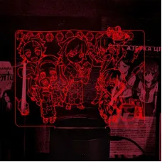 Світильник-нічник Bioworld Demon Slayer Kamado Nezuko Tanjirou Agatsuma Zenitsu USB Різнокольоровий (28084)