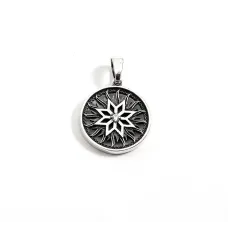 Кулон оберіг алатир двосторонній Maxi Silver 9608 2.4 см Сріблястий (89608)