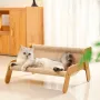 Кігтеточка-лежанка для кота Lesko ZK-001 2в1 62x50x36 см Бежевий (14031-93913)