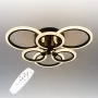 Стельова LED люстра Sunlight 54x9 см Чорний (6326/3+3 BLK)